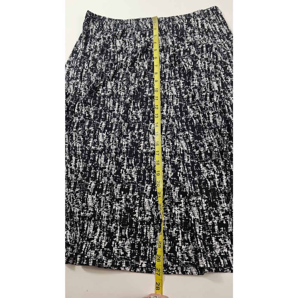 Vintage appleseeds PETITE L PL black white paint splatter pull on skirt modest + - Picture 5 of 6